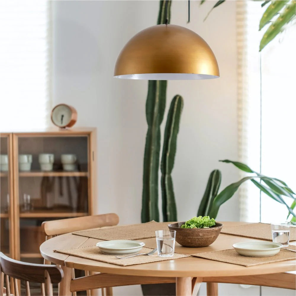Dome Brass Finish Metal Pendant Ceiling Light Home Store Living