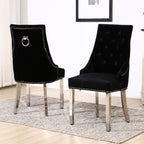 Chelsea Ring Knocker / Lion Knocker Dining Chair with Chrome Legs AWS