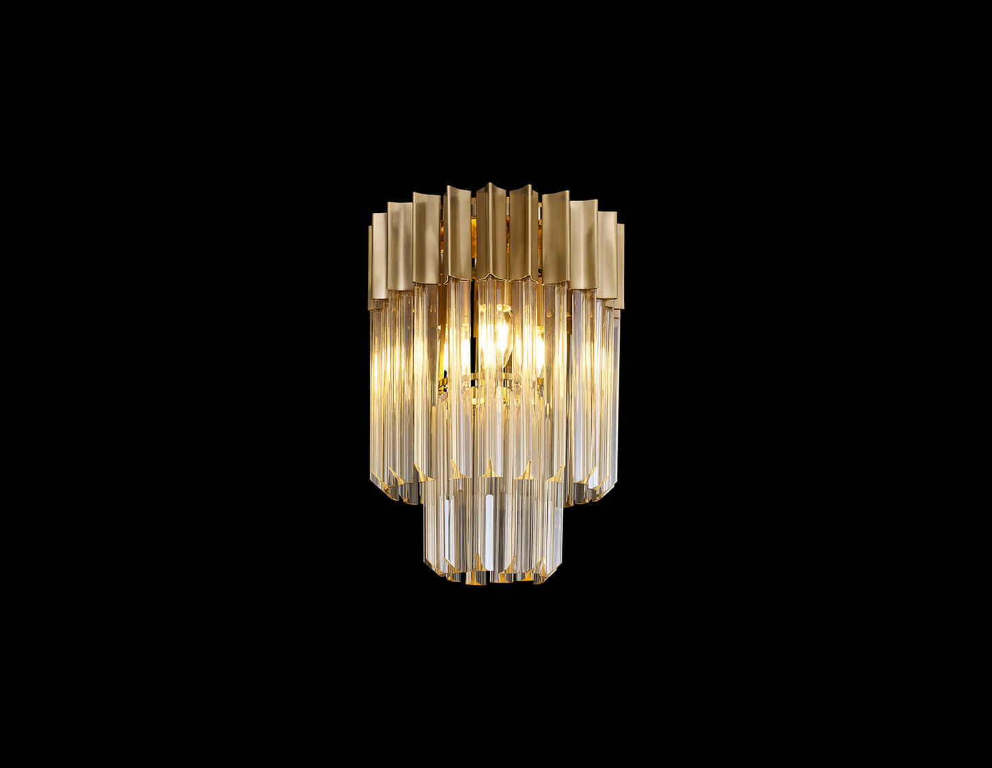 Kiera 30cm Ceiling Round 3 Light E14, Brass / Cognac Sculpted Glass