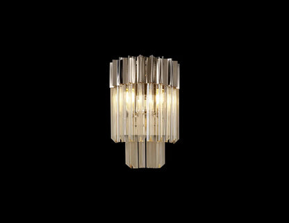 Kiera 3 Light Sculpted Glass Wall Lamp Home Store Living