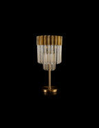 Kiera 3 Light Sculpted Glass Table Lamp Home Store Living