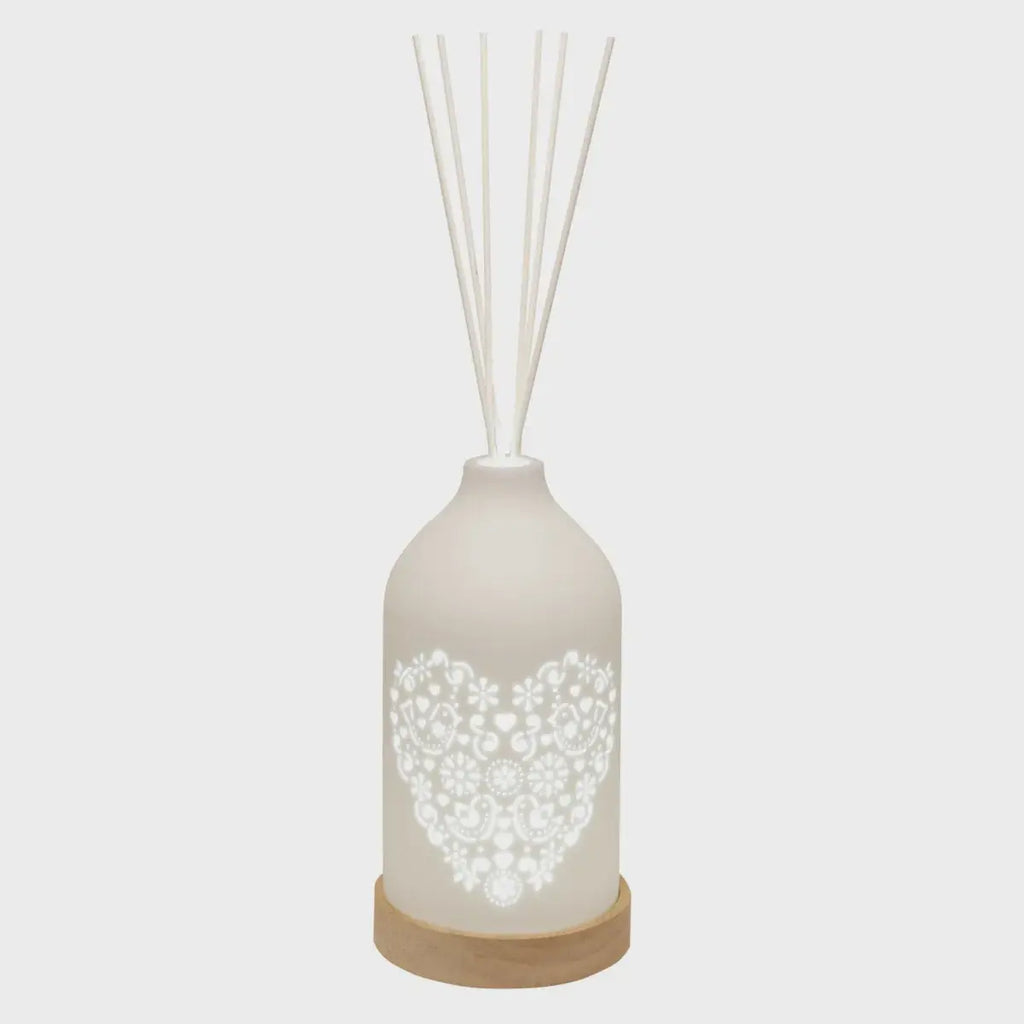 LED Ceramic Reed Diffuser Heart 19cm Aromatize