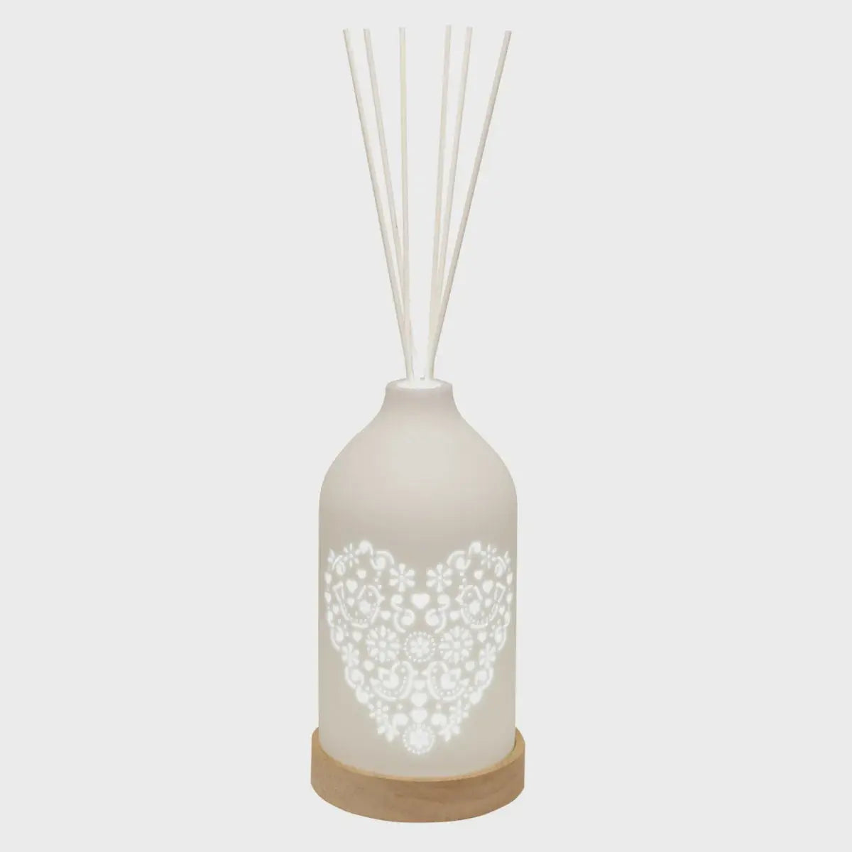 LED Ceramic Reed Diffuser Heart 19cm Aromatize