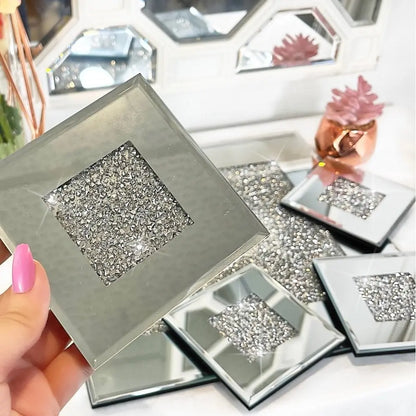 Milano Square Diamante Mirrored Coasters (Set of 4) CIMC