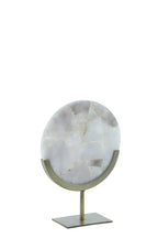 Gouya 35cm Grey Marble Ornament on Antique Bronze Base Light and Living