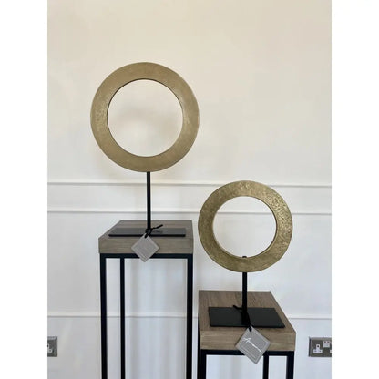 Bronze Ring Ornament on Matte Black Base Light and Living