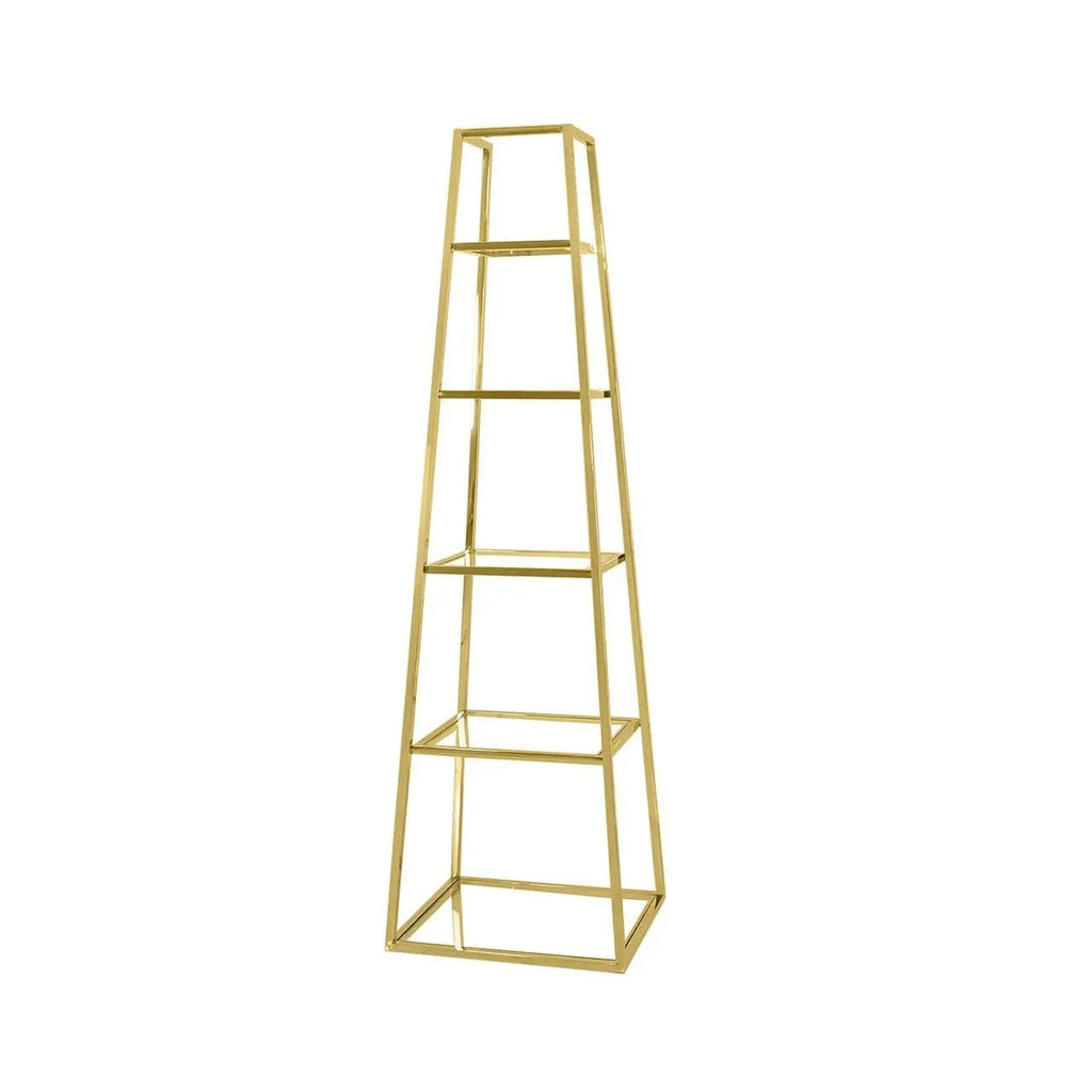 Logan Gold & Clear Glass 5-Tier Ladder Display Unit Lina Home