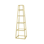 Logan Gold & Clear Glass 5-Tier Ladder Display Unit Lina Home