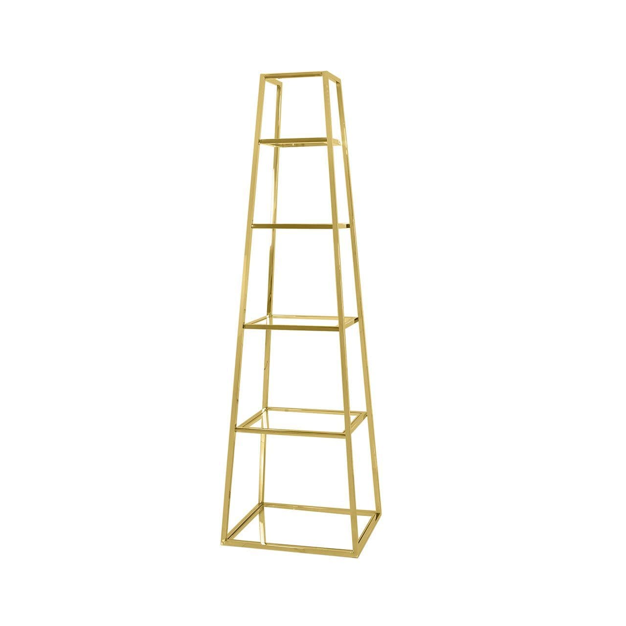 Logan Gold & Clear Glass 5-Tier Ladder Display Unit