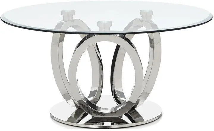 Ulysses Chrome and Glass Dining Table Home Store Living