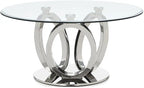 Ulysses Chrome and Glass Dining Table Home Store Living