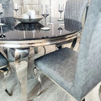 Lewis 1.3m Round Marble & Chrome Dining Table AWS TRADING LTD