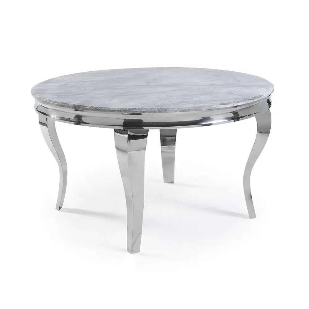 Lewis 1.3m Round Marble & Chrome Dining Table AWS TRADING LTD