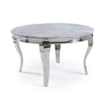 Lewis 1.3m Round Marble & Chrome Dining Table AWS TRADING LTD