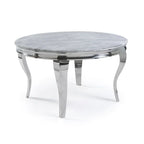 Lewis 1.3m Round Marble & Chrome Dining Table AWS TRADING LTD