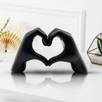 Black Resin Love Hands Home Sculpture Lesser & Pavey Ltd