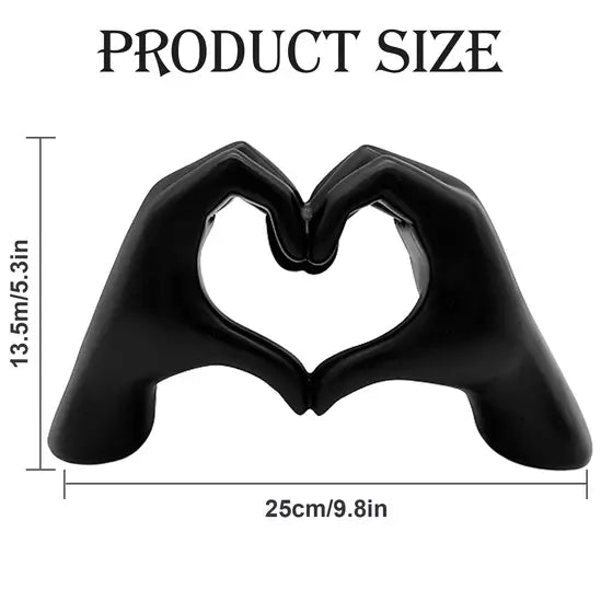Black Resin Love Hands Home Sculpture Lesser & Pavey Ltd
