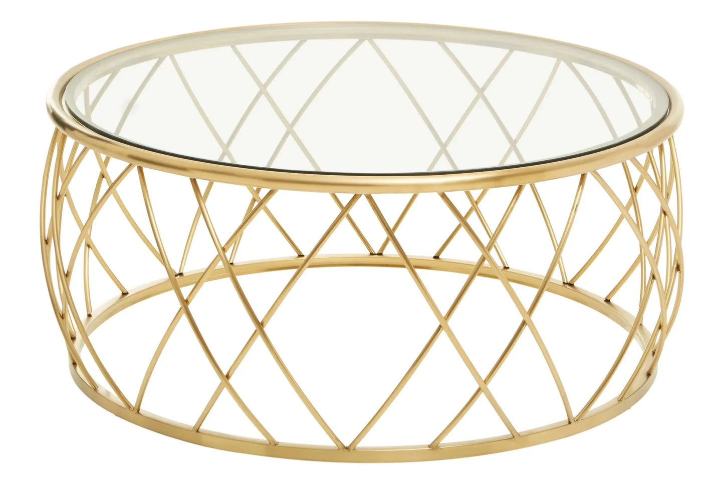 Buckley Clear Glass And Gold Coffee Table Home Store Living