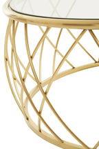 Buckley Clear Glass And Gold Coffee Table Home Store Living