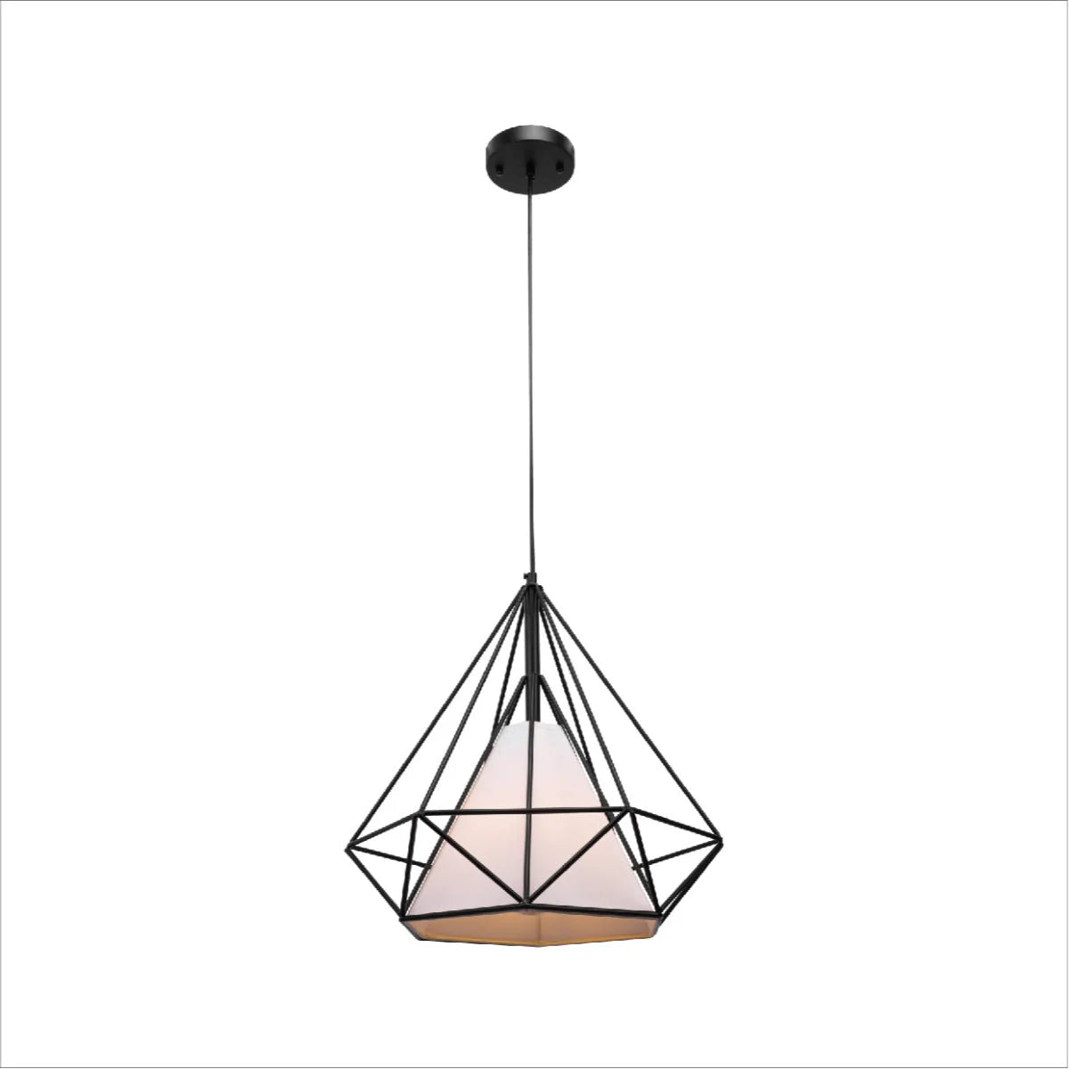 Opal Shade Wired Geometric Cage Pendant Ceiling Light Home Store Living
