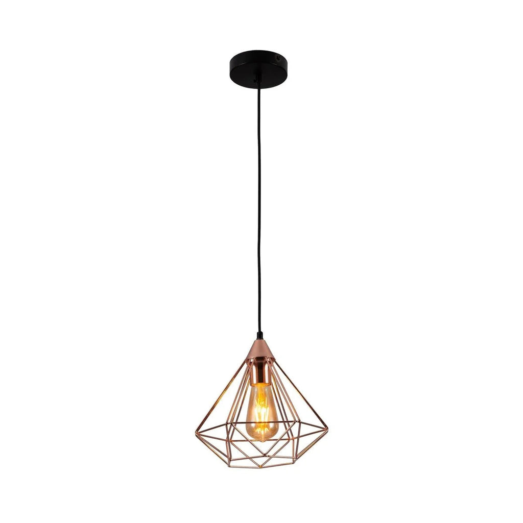 Rose Gold Metal Cage Pendant Ceiling Light Home Store Living
