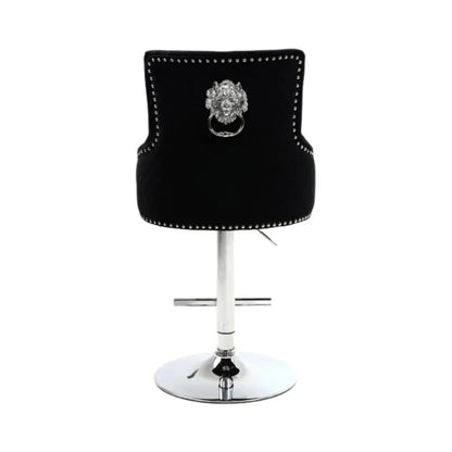 Majesty Black Velvet Lion Knocker Barstool Home Store Living