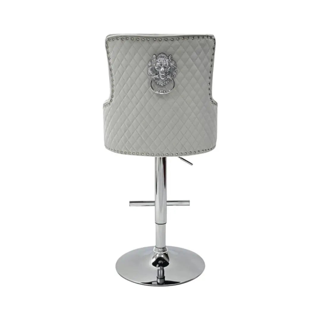 Majesty Silver Velvet Lion Knocker Barstool Home Store Living