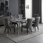 Louis Italian Marble Dining Table with Chrome Legs AWS