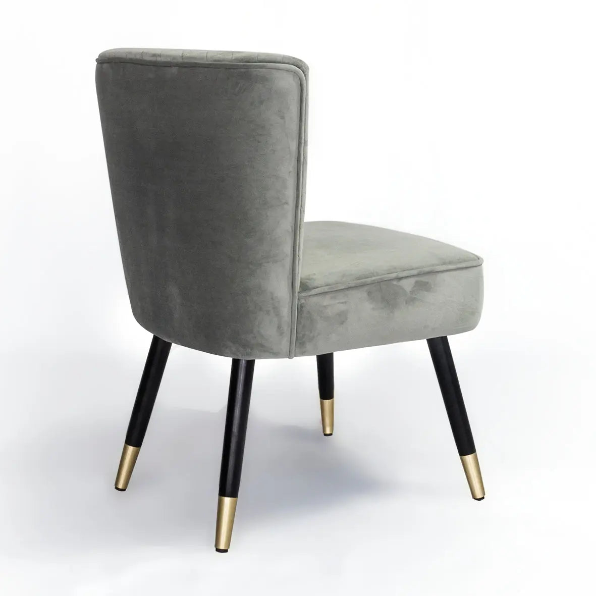 Manon Grey Velvet Occasional Chair with Wenge and Brass Plated Legs Home Store Living