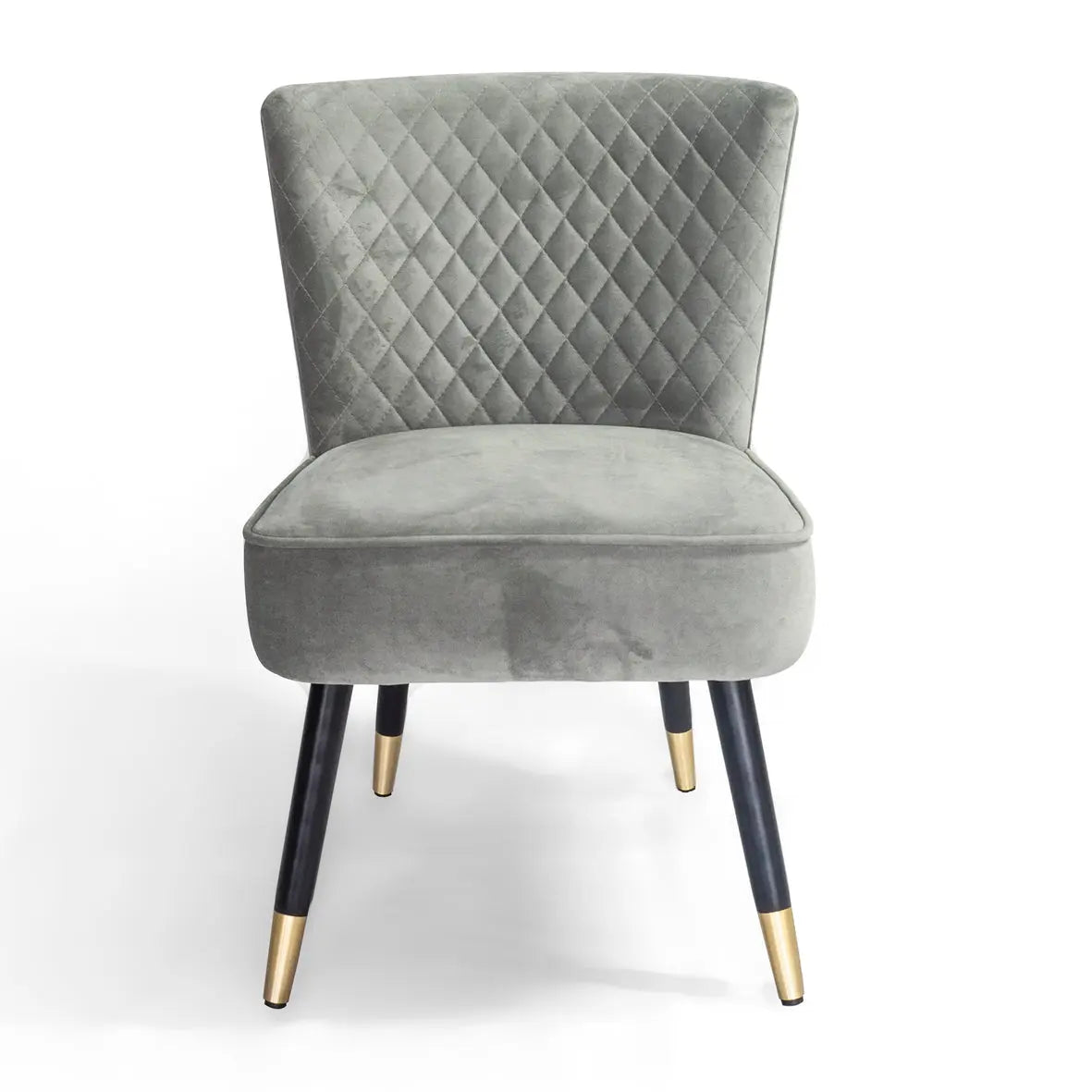 Manon Grey Velvet Occasional Chair with Wenge and Brass Plated Legs Home Store Living