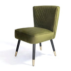 Manon Vintage Green Velvet Occasional Chair with Wenge and Brass Plated Legs Home Store Living