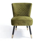 Manon Vintage Green Velvet Occasional Chair with Wenge and Brass Plated Legs Home Store Living