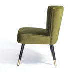 Manon Vintage Green Velvet Occasional Chair with Wenge and Brass Plated Legs Home Store Living