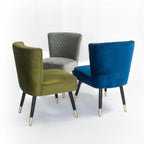 Manon Vintage Green Velvet Occasional Chair with Wenge and Brass Plated Legs Home Store Living