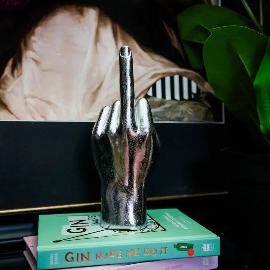 Silver Middle Finger Hand Sculpture Not specified