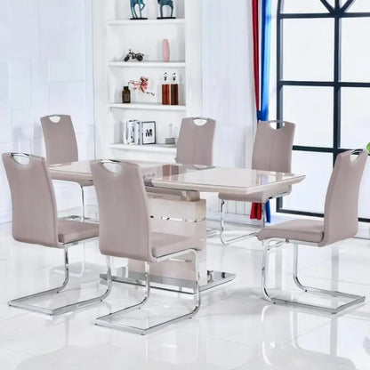 Milano Cappuccino Extending Dining Table with 6 Chairs Home Store Living