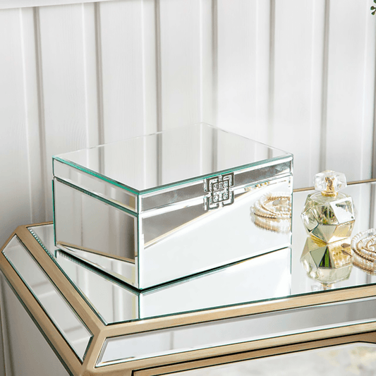 Mirror Jewellery Box Chrome Clasp Home Store Living