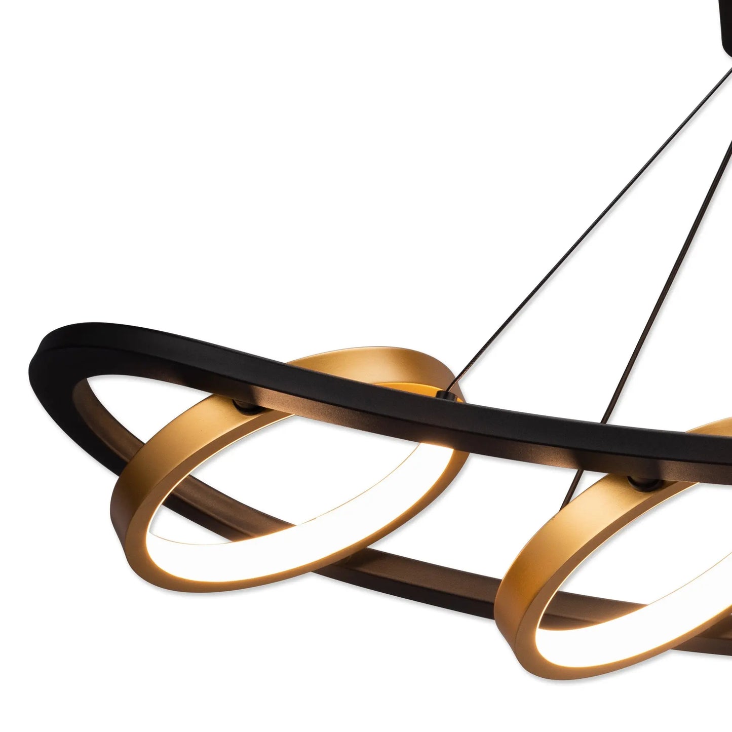 Elisa Linear Pendant, 5 Ring, 36W LED, 3200K, 2200lm, Satin Black / Gold, 3yrs Warranty Home Store Living