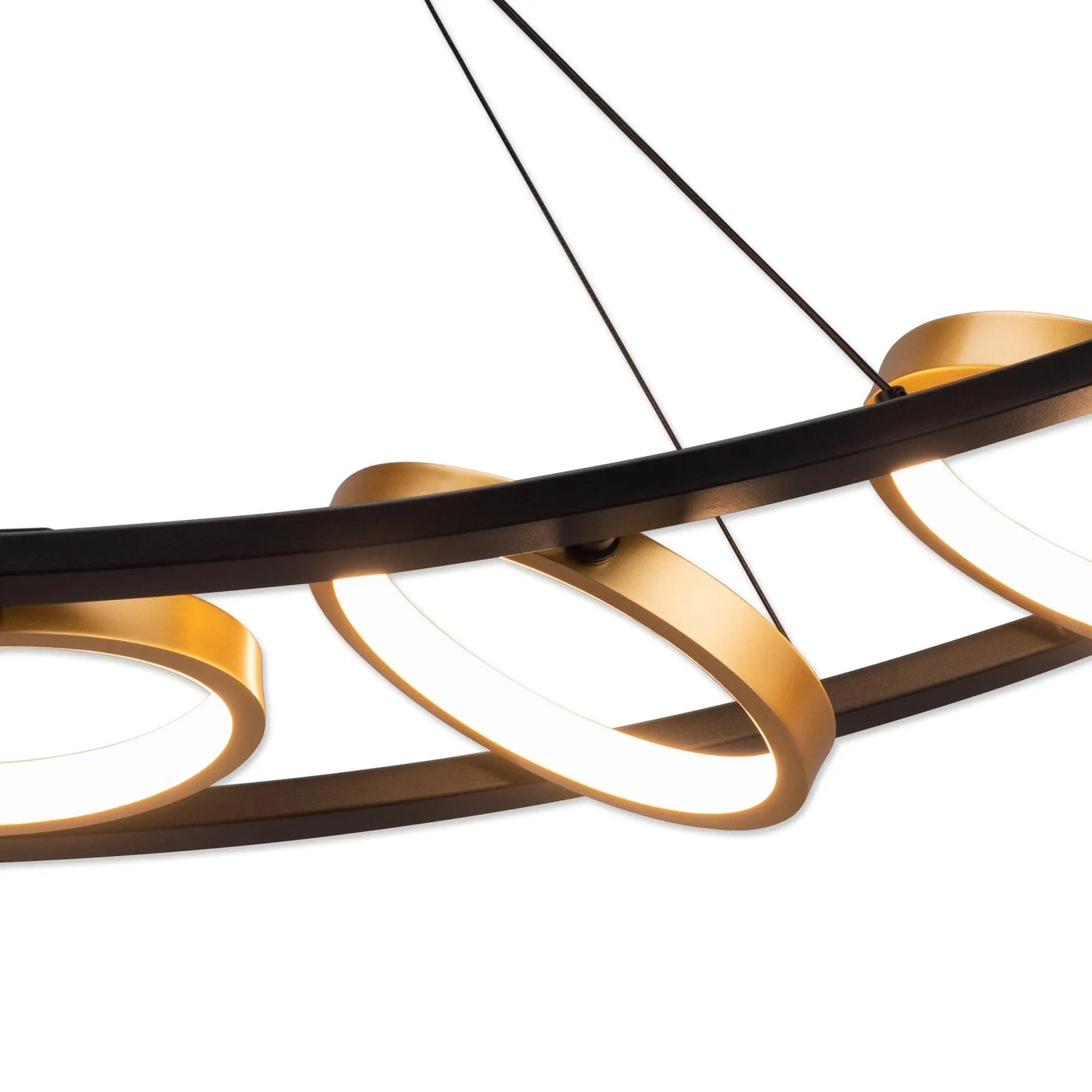 Elisa Linear Pendant, 5 Ring, 36W LED, 3200K, 2200lm, Satin Black / Gold, 3yrs Warranty Home Store Living