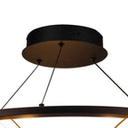 Elisa Round Pendant, 5 Ring, 36W LED, 3200K, 2200lm, Satin Black / Gold, 3yrs Warranty Home Store Living