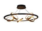 Elisa Round Pendant, 5 Ring, 36W LED, 3200K, 2200lm, Satin Black / Gold, 3yrs Warranty Home Store Living