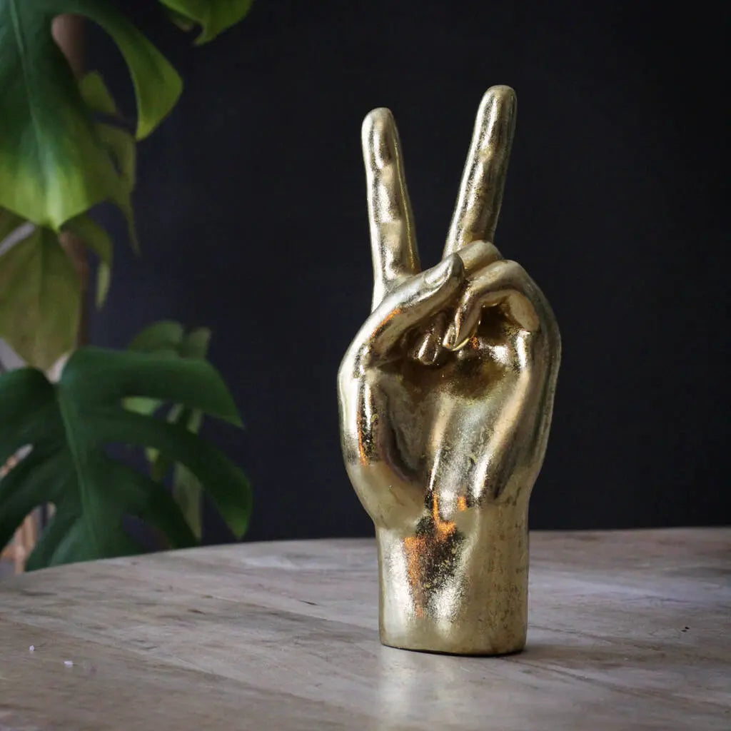 Gold Peace Hand Figure Mcgowan and rutherford