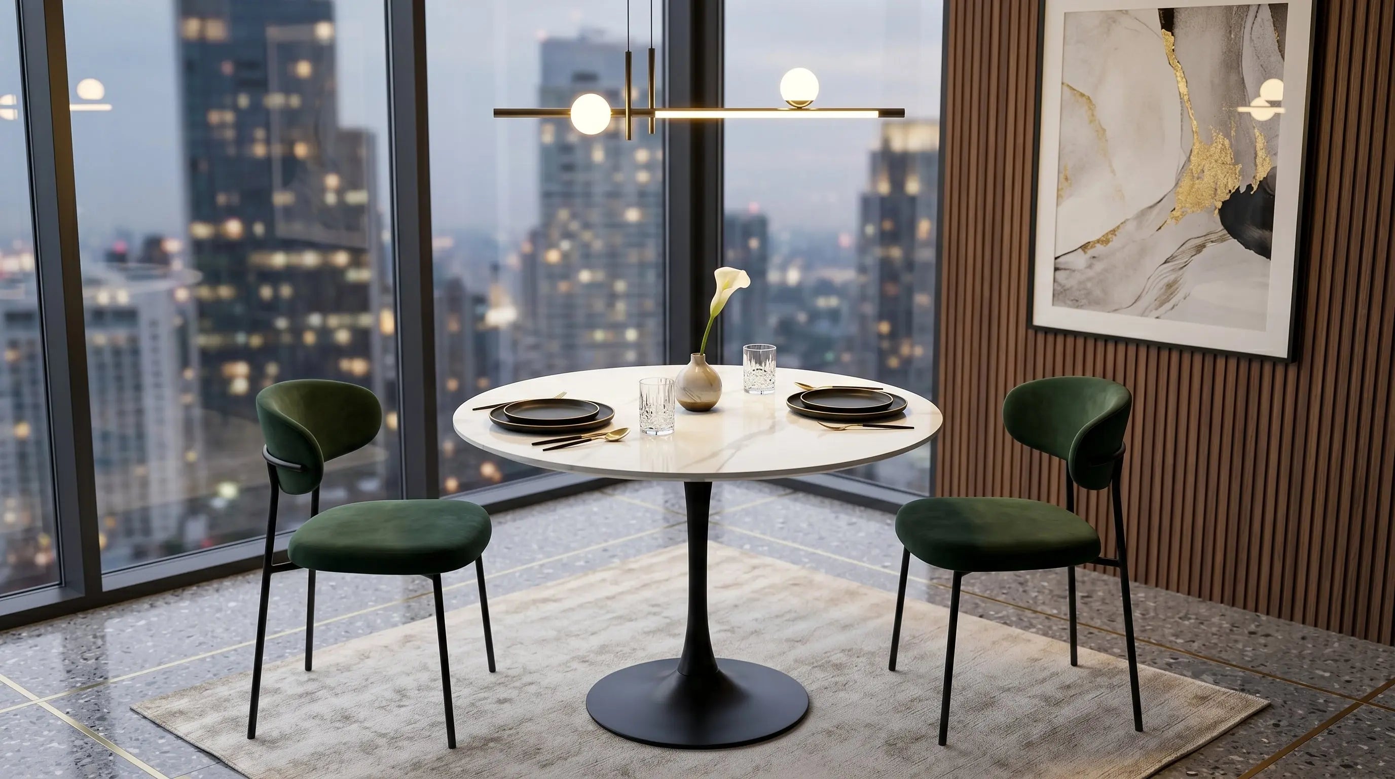 Bentayga 0.9m Ceramic Round Dining Table AWS