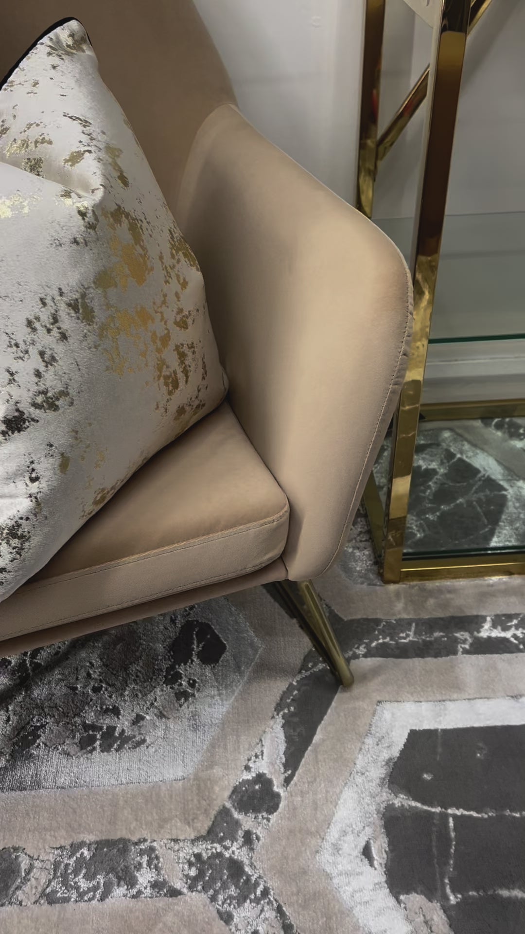 Small Paul Moneypenny Twofaced Black & Cream Double-Sided Velvet Cushion with Taupe Piping