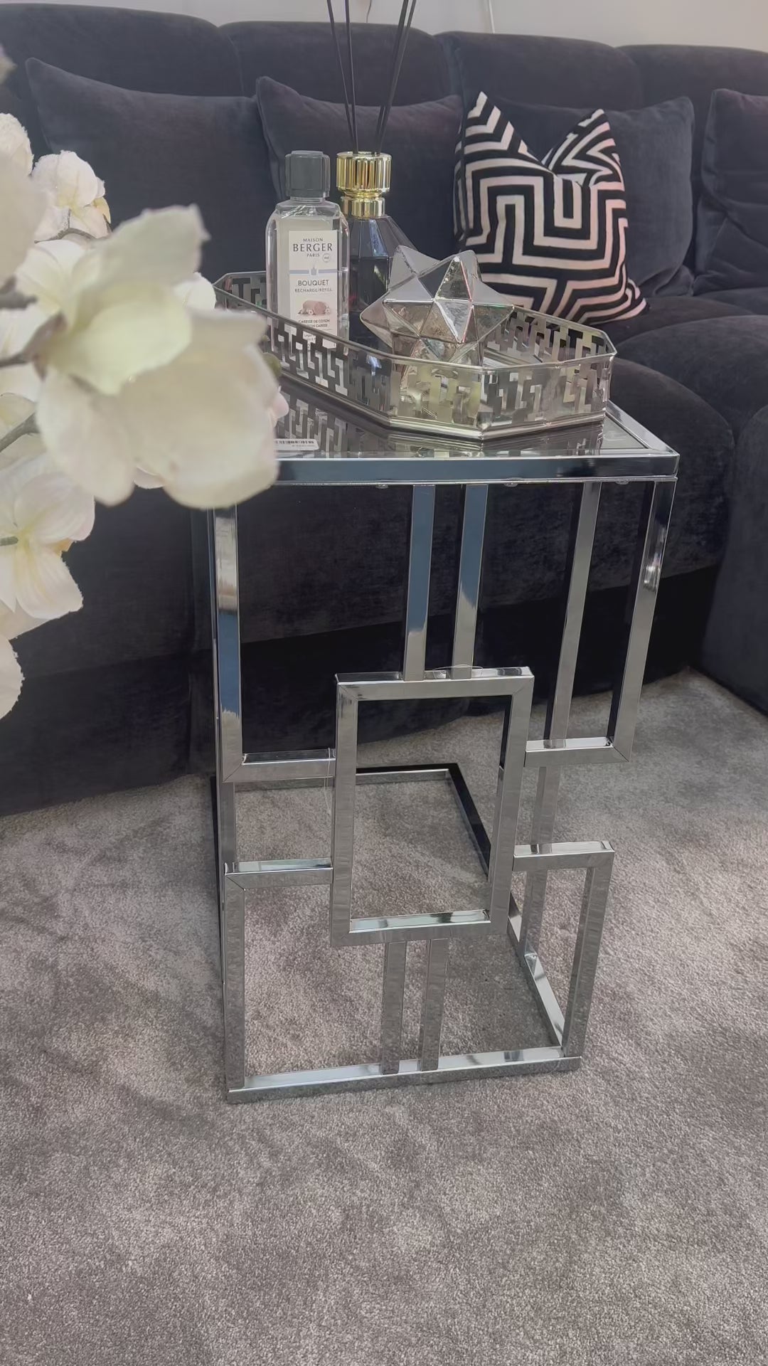 Azaria Chrome Sofa Table