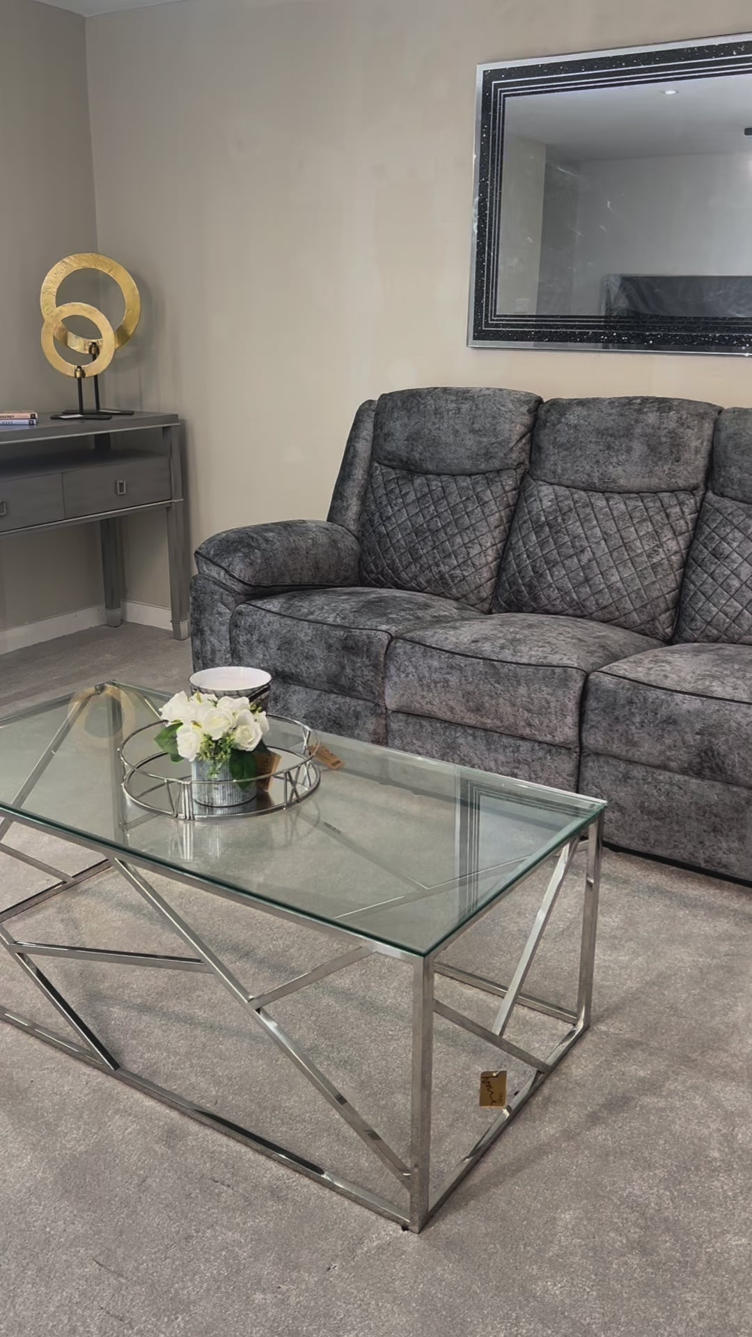 Chelsea 3 Seater Plush Velvet-Style Fabric Manual Recliner Sofa