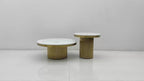 Video of the Cassa white marble and fluted gold tables