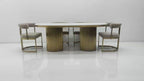 Cassa 1.8m Dining Table - White Marble & Champagne Gold