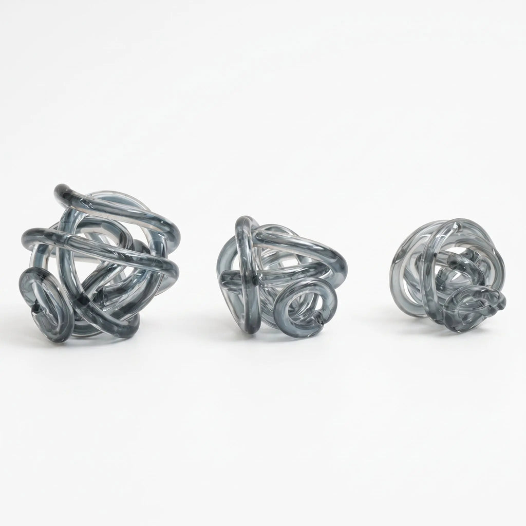 Iridescent 12cm Glass Knot (Set of 3) Ornaments Premier Housewares LTD