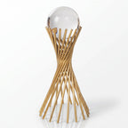 Large 34cm Gold Spiral Crystal Ball Ornament Ivan